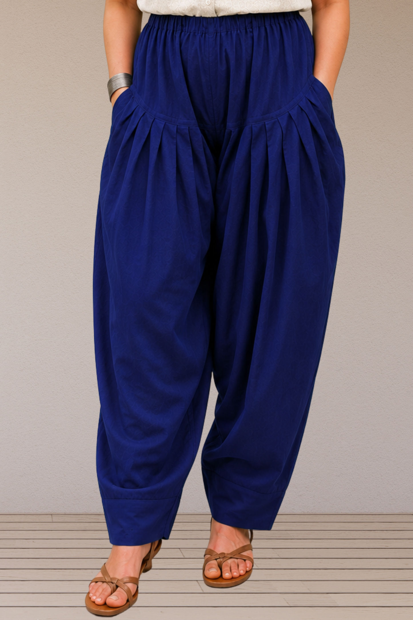 Royal Blue Cotton Farshi Salwar