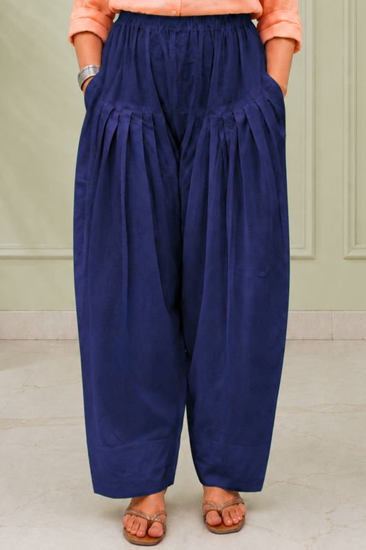 Royal Blue Cotton Farshi Salwar