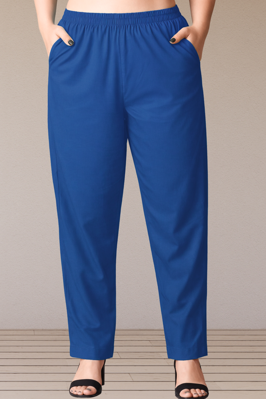 Royal Blue Cotton Kurti Pant