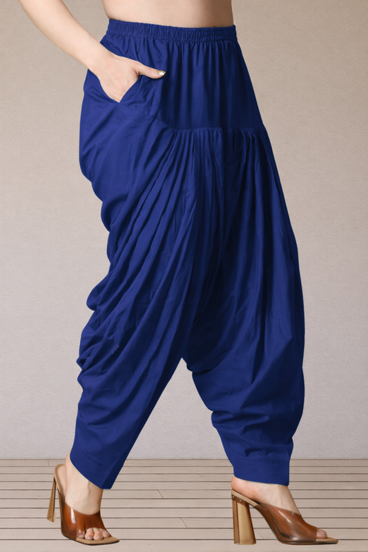 Royal Blue Cotton Patiala Salwar Pants