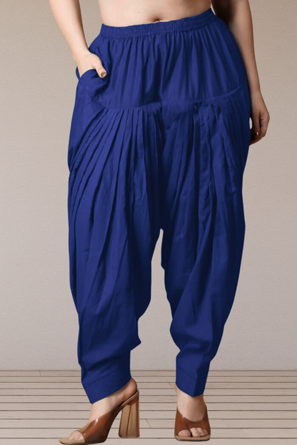 Royal Blue Cotton Patiala Salwar