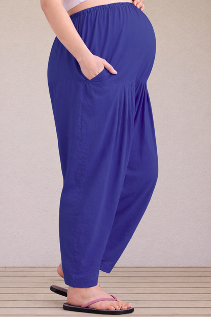 Royal Blue Easy Fit Cotton Maternity Salwar