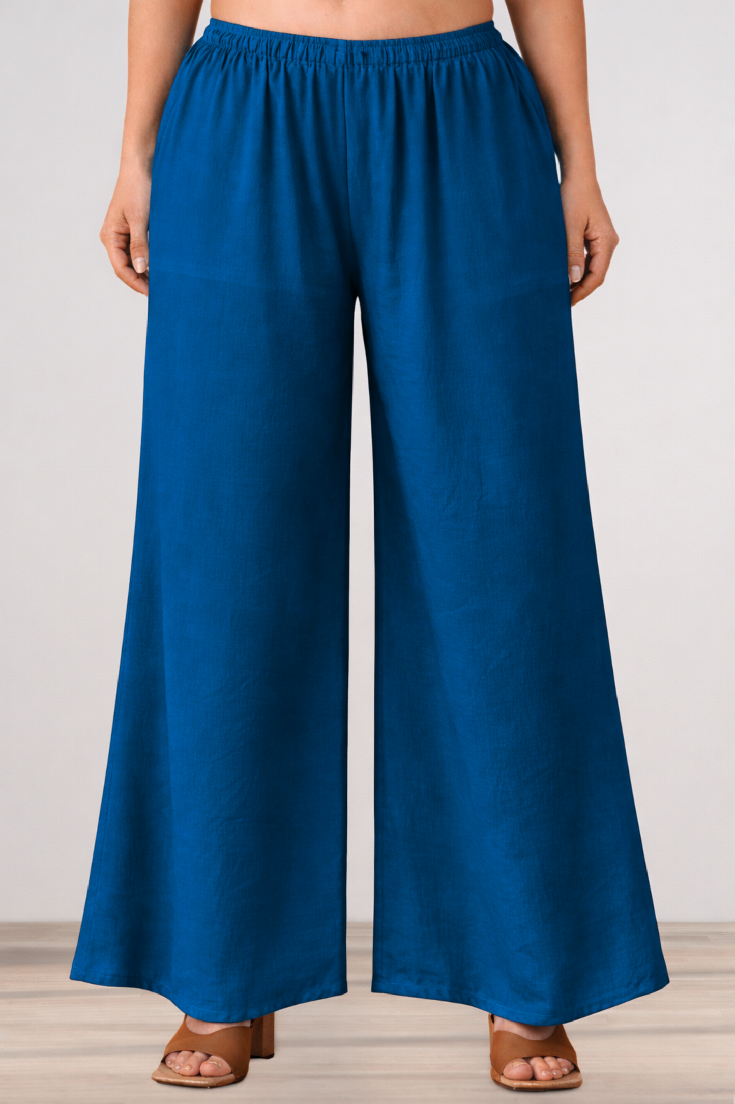 Royal Blue Rayon Loose Palazzo