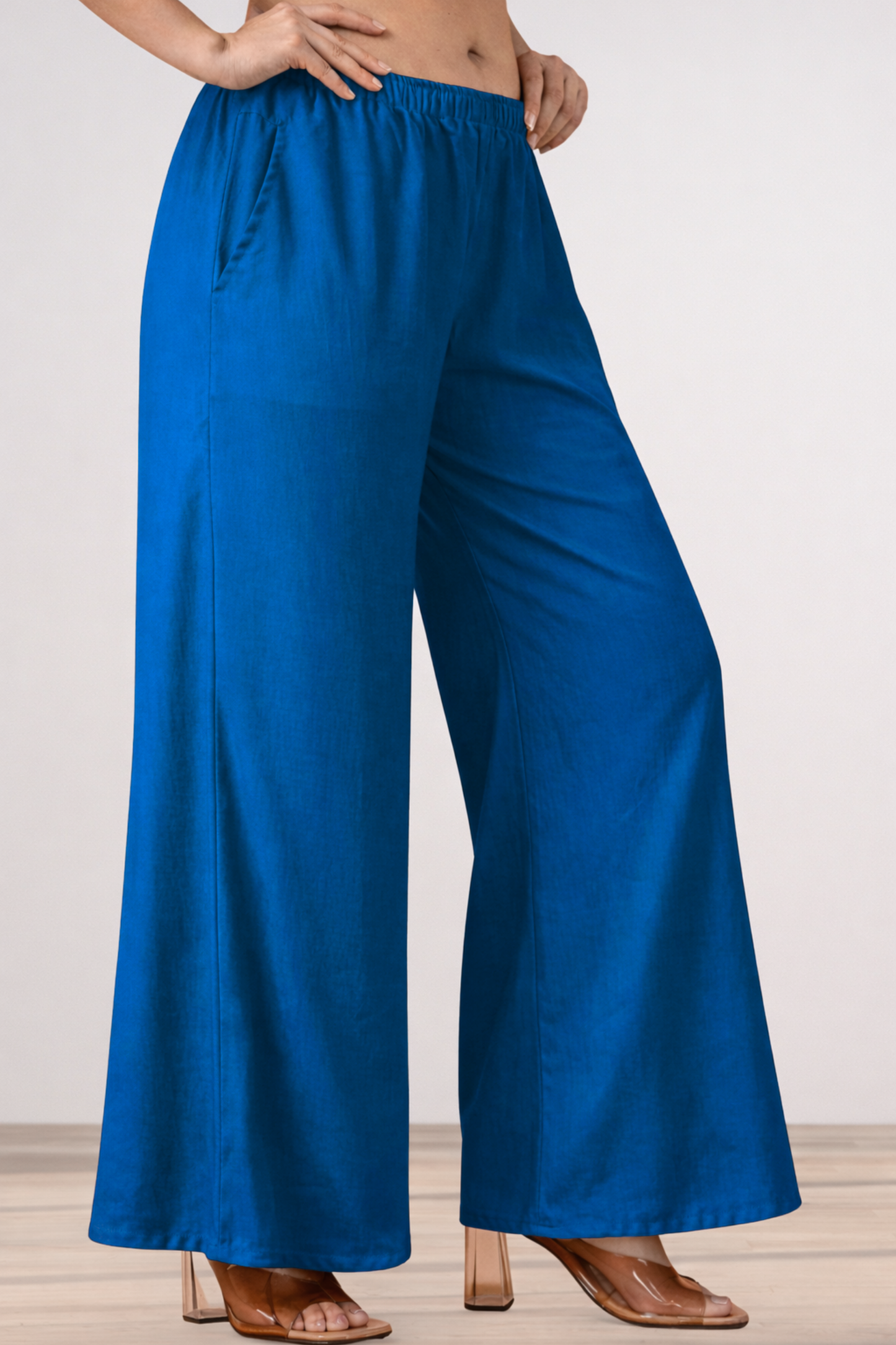 Royal Blue Rayon Loose Palazzo