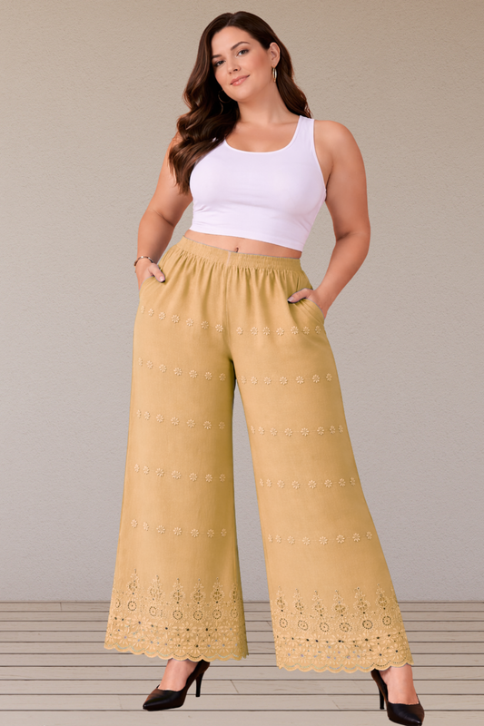Beige Schiffli Palazzo