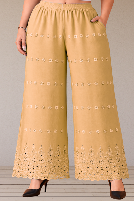 Beige Schiffli Palazzo