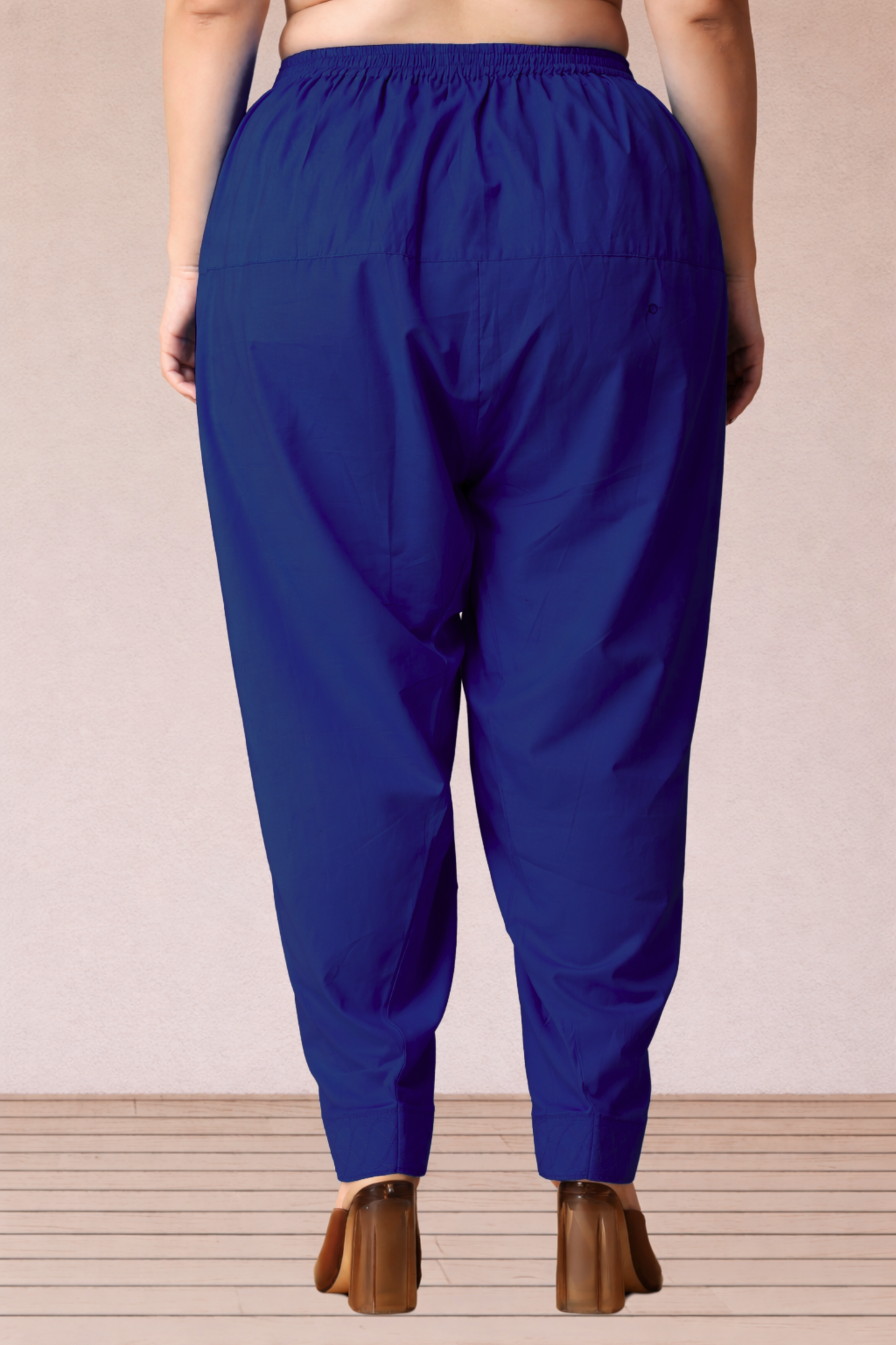 Royal Blue Cotton Straight Salwar