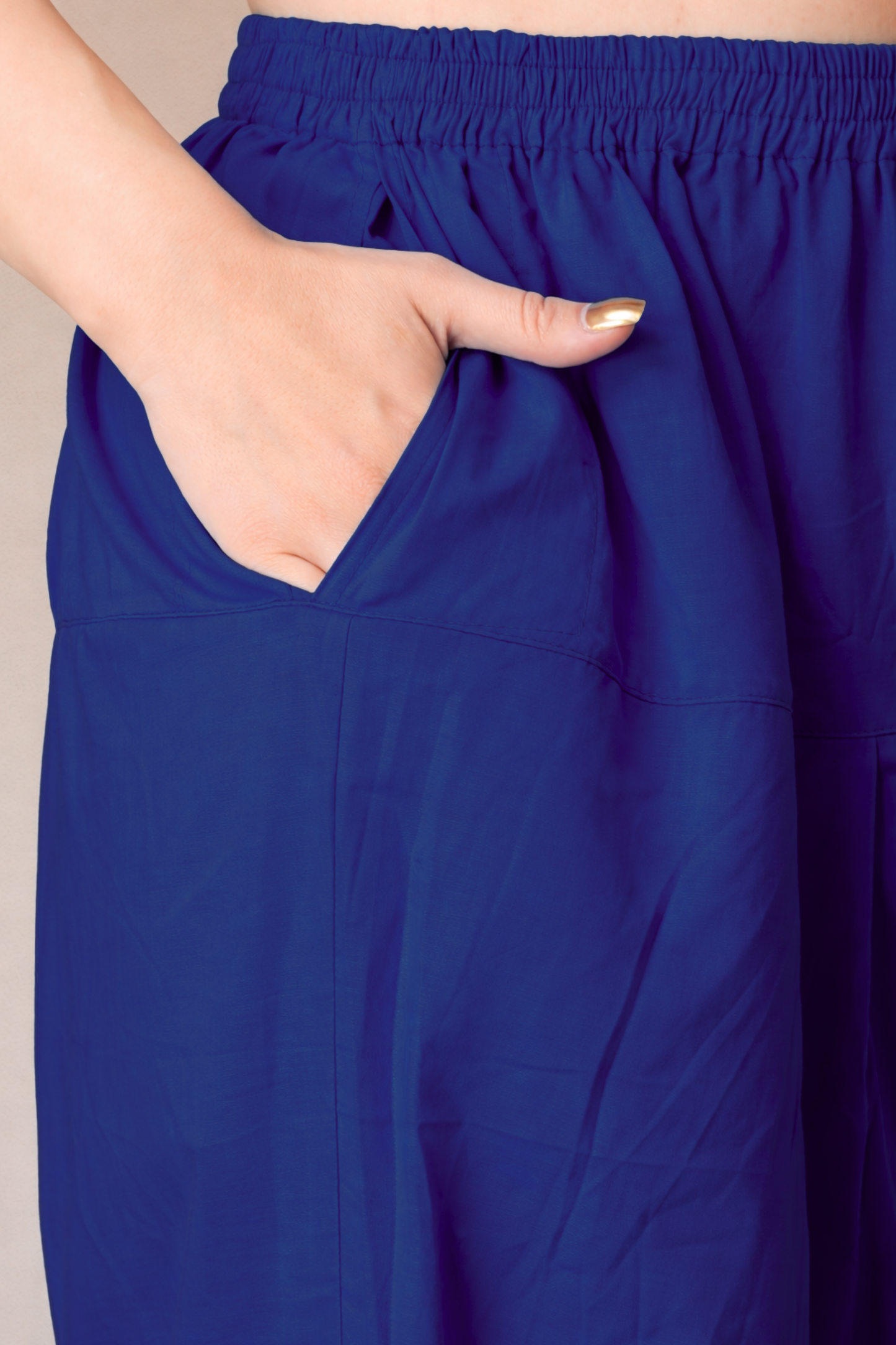 Royal Blue Cotton Straight Salwar