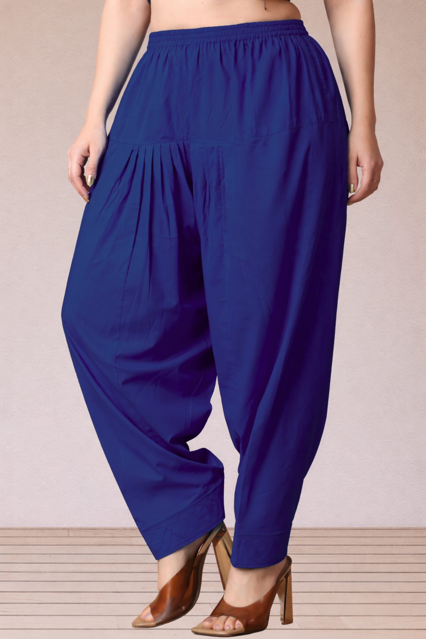 Royal Blue Cotton Straight Salwar