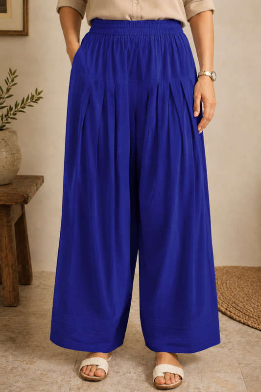Royal Blue Cotton Farshi Salwar