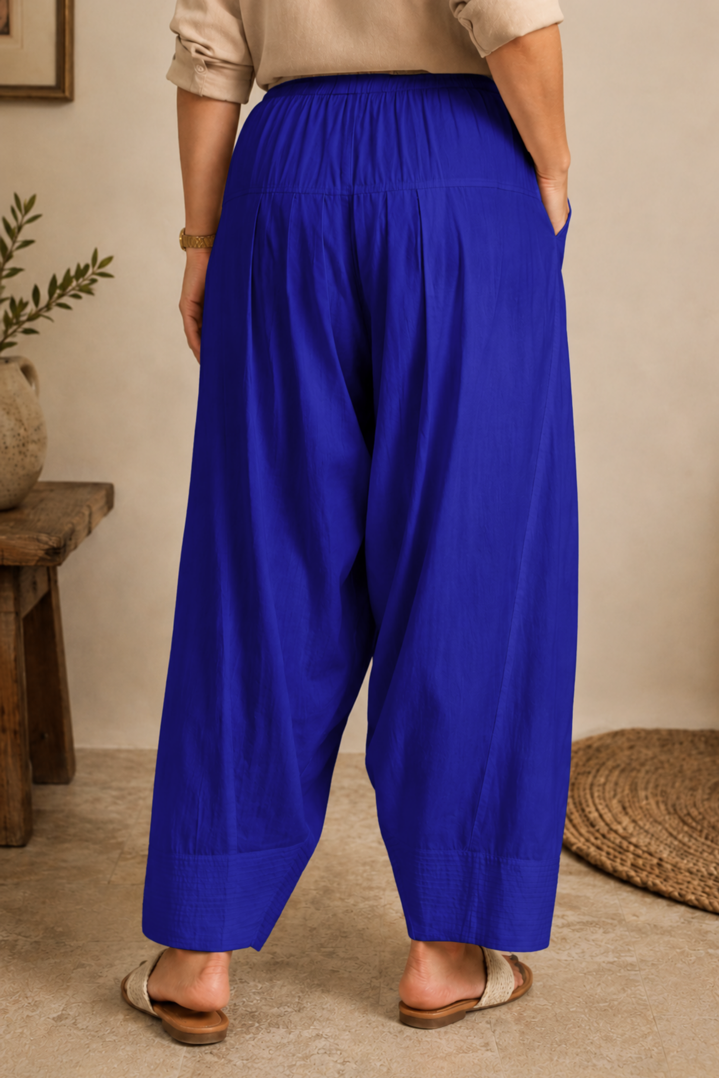 Royal Blue Cotton Farshi Salwar