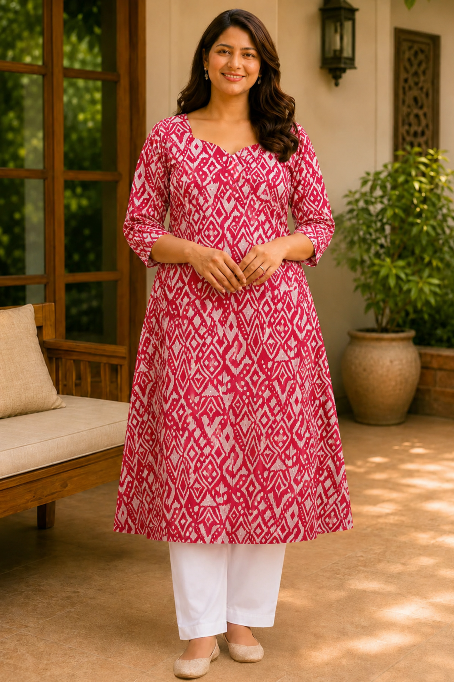 Ruby Ikat Modal Kurta