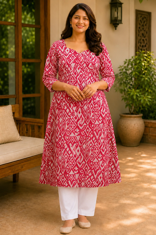 Ruby Ikat Modal Kurta