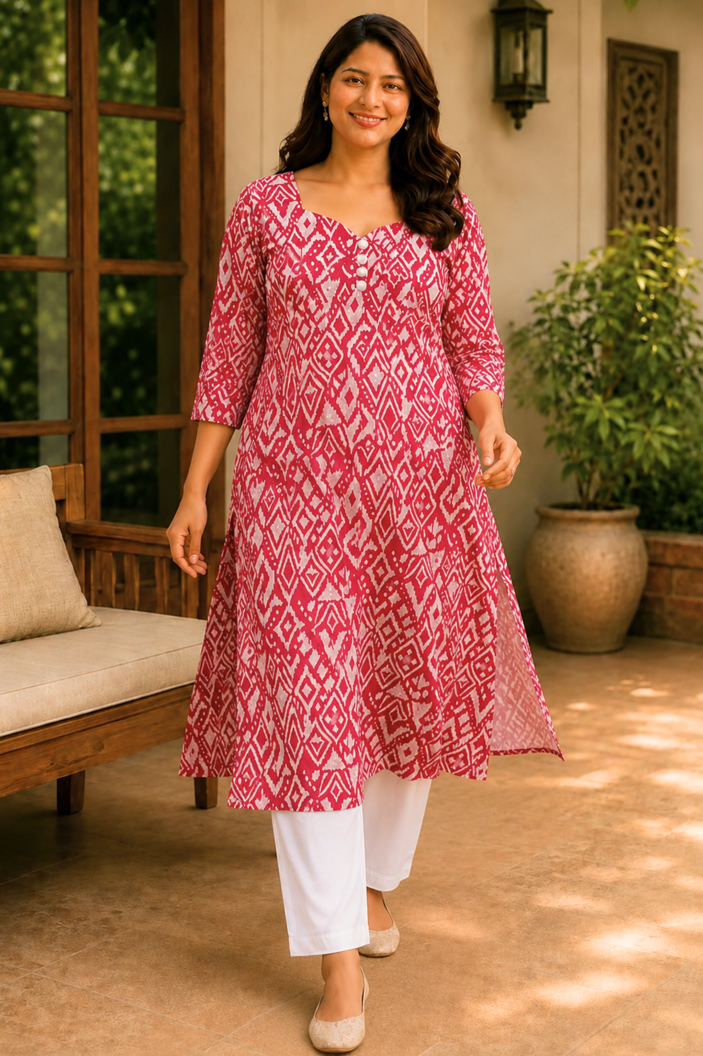 Ruby Ikat Modal Kurta