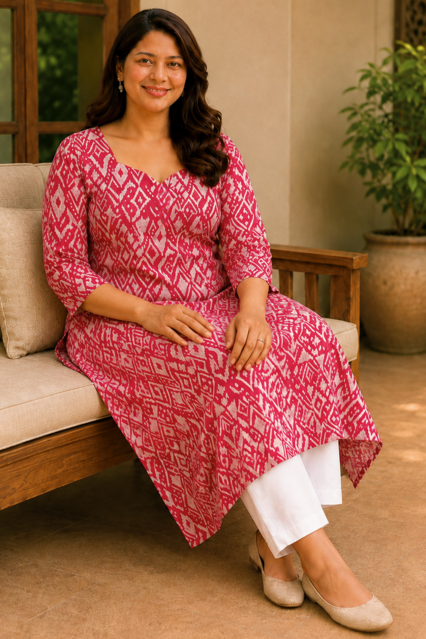 Ruby Ikat Modal Kurta