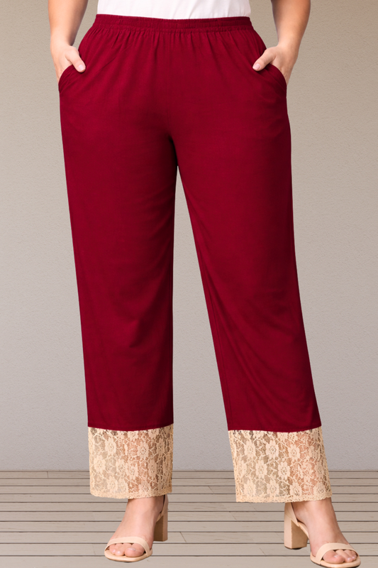 Ruby Lace Hem Pant Palazzo