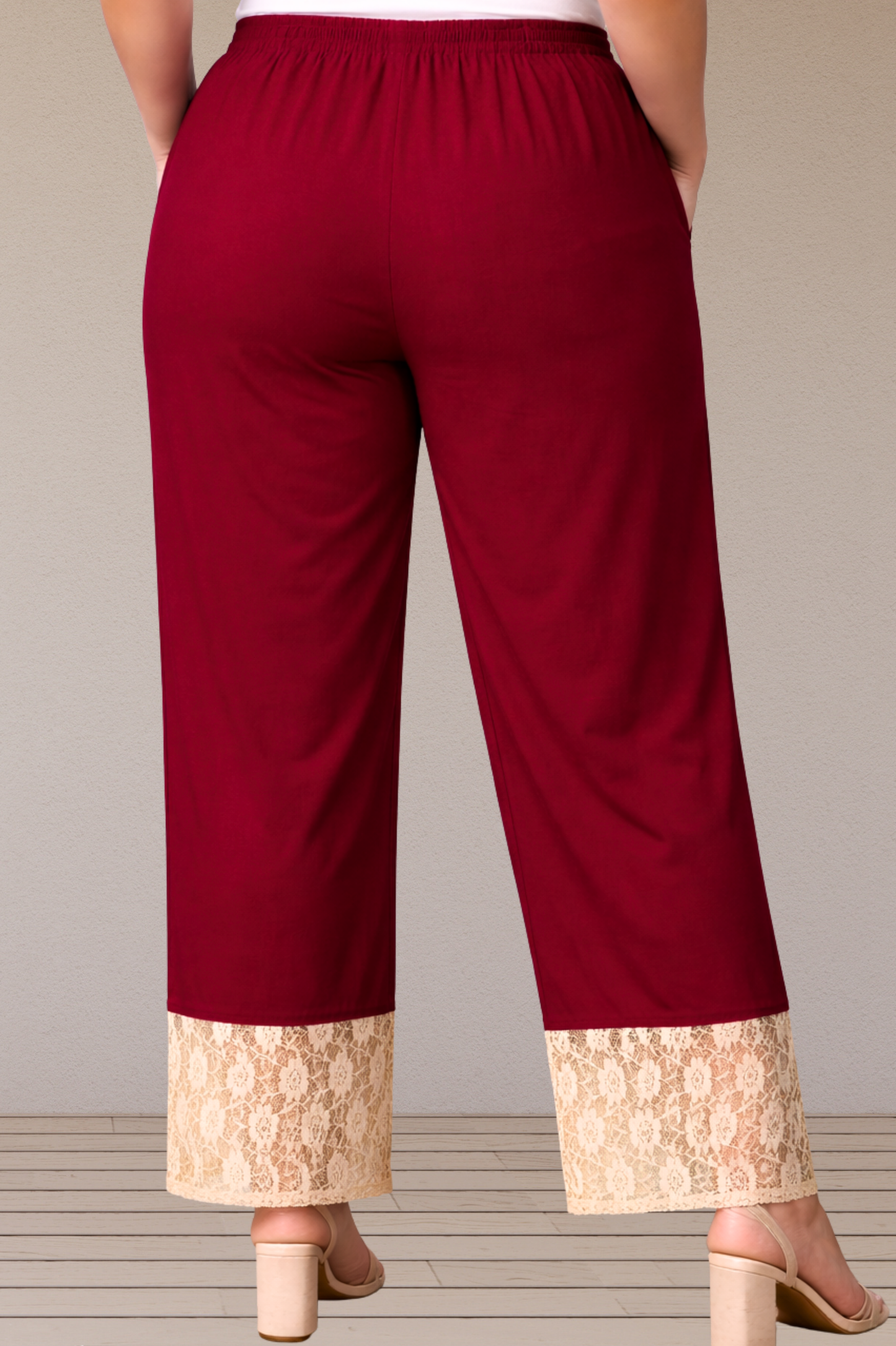 Ruby Lace Hem Pant Palazzo