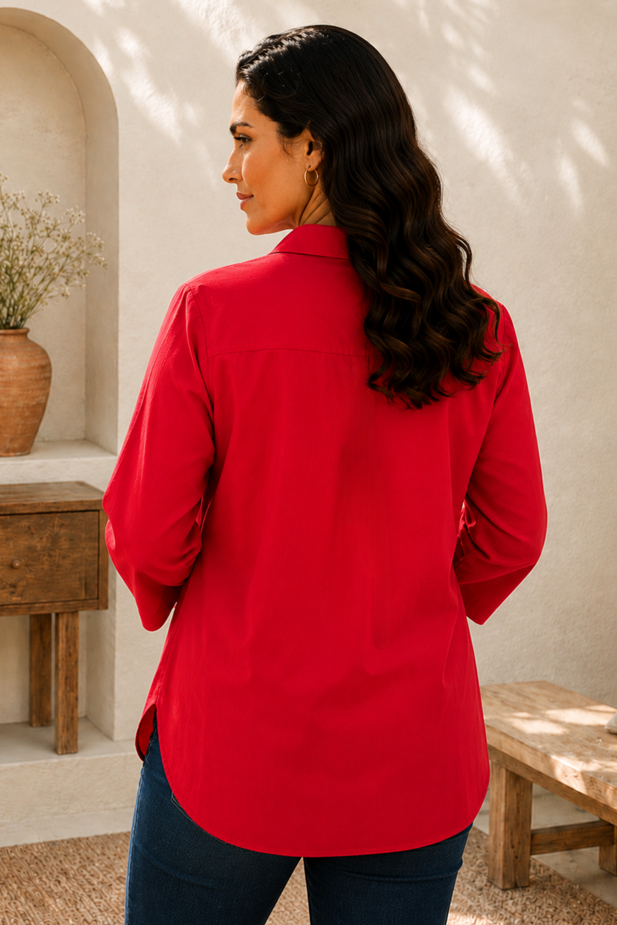 Cherry Crush Textured Collared Shirt
