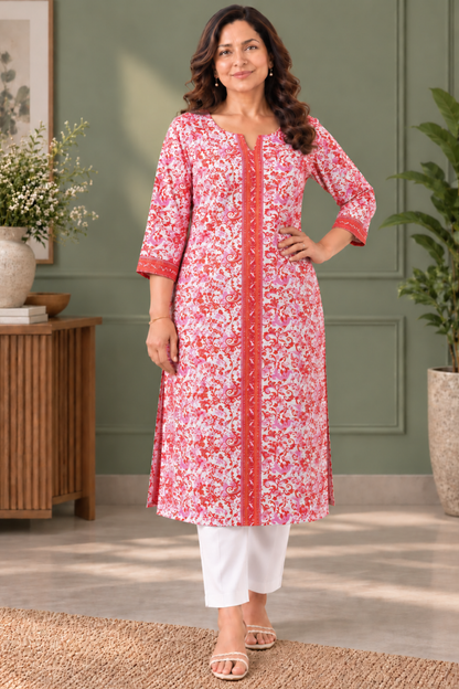 Ruby Reverie Straight Printed Kurta