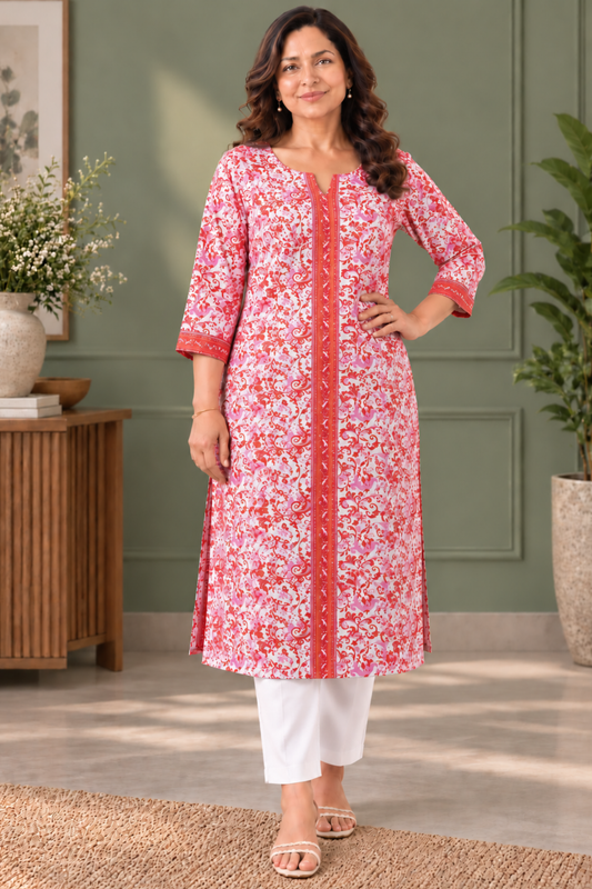 Ruby Reverie Straight Printed Kurta