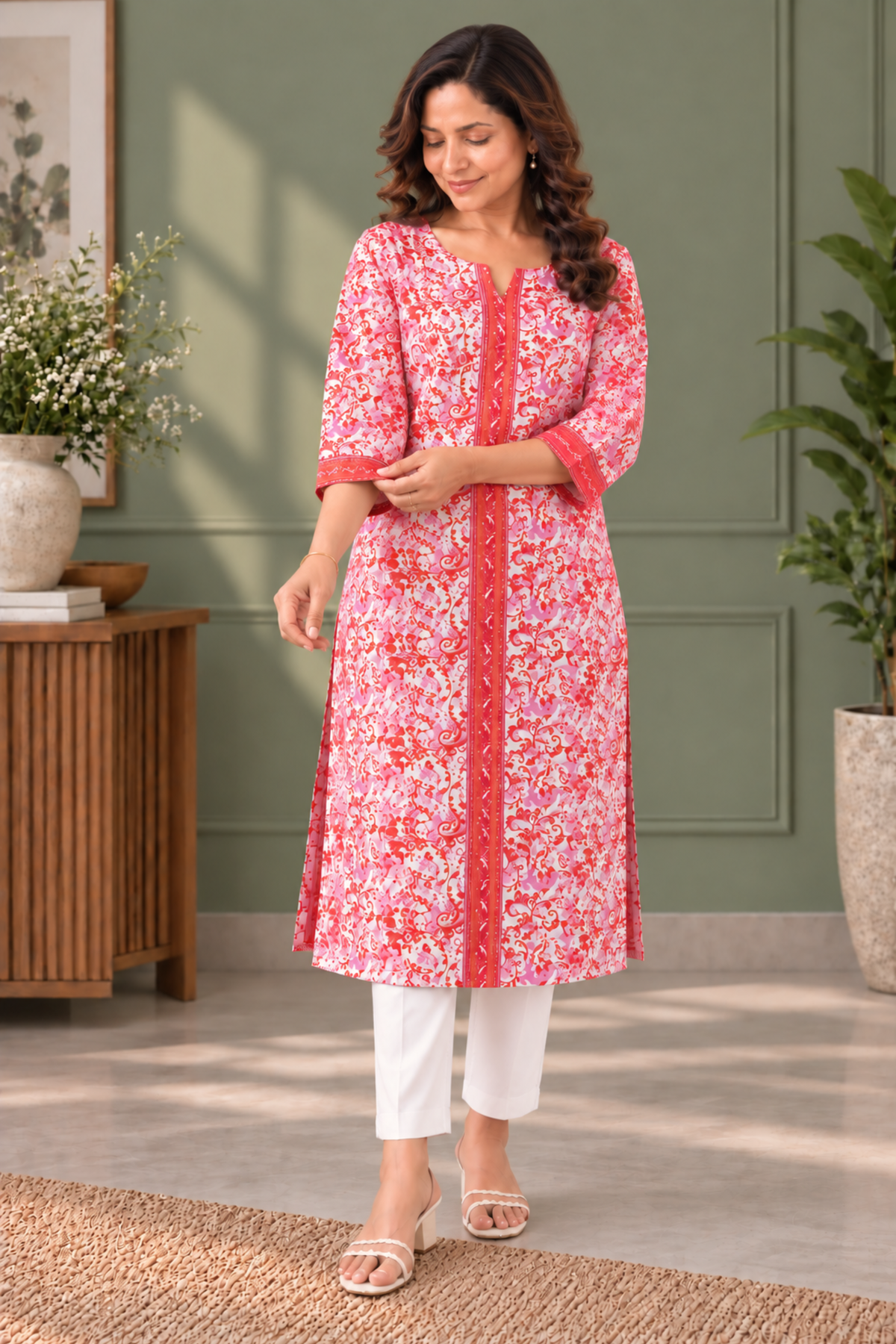 Ruby Reverie Straight Printed Kurta