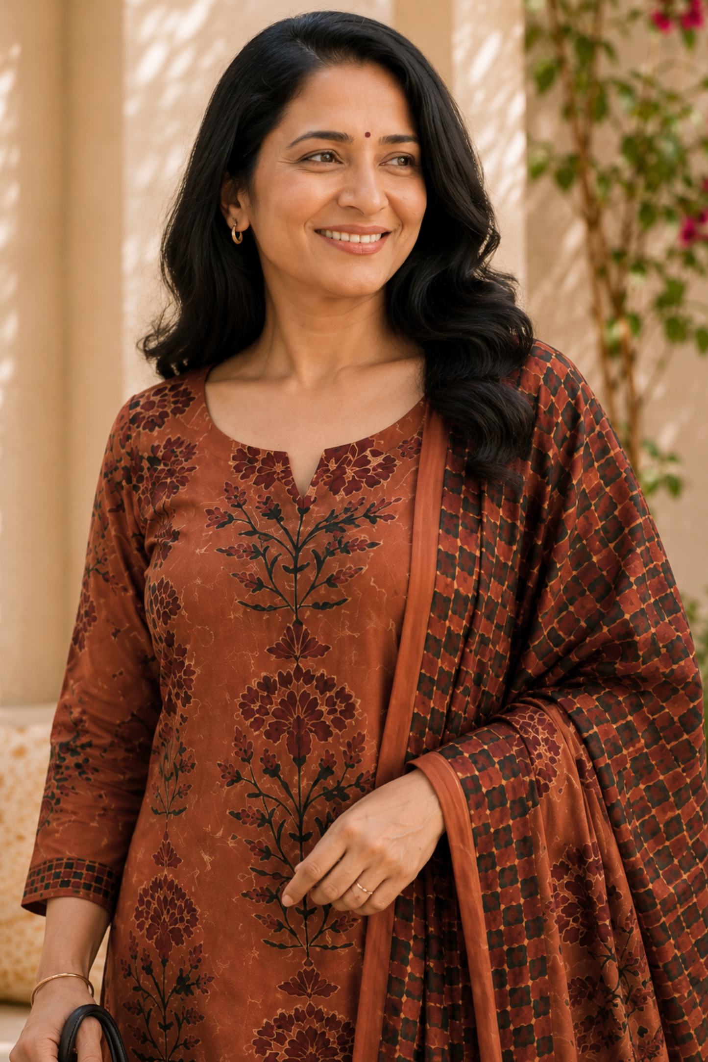 Rust Brown Bagh Cotton Suit Set