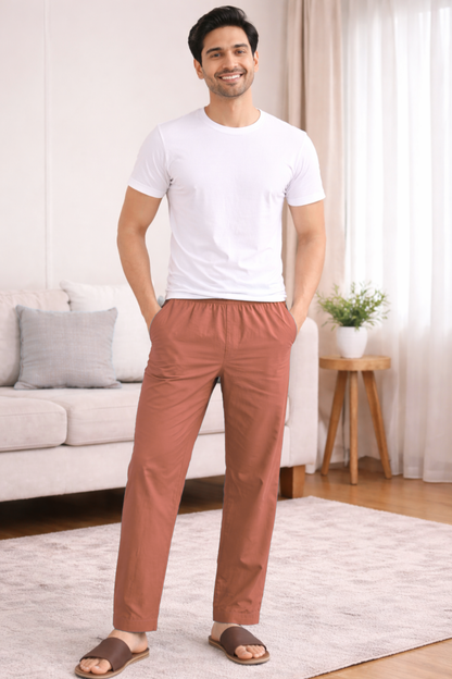Rust Cotton Pant Pajama