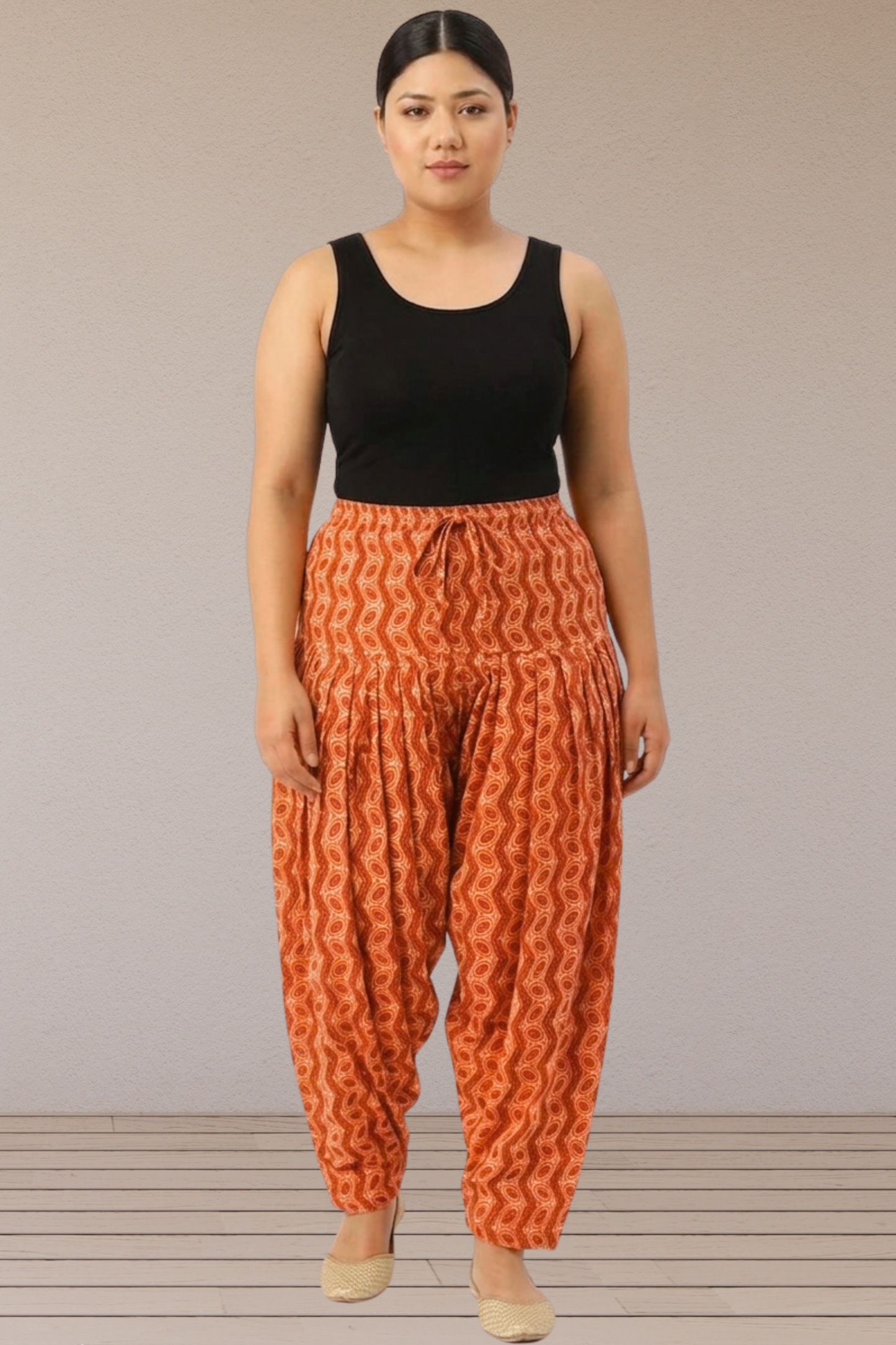 Rust Ember Pleated Salwar