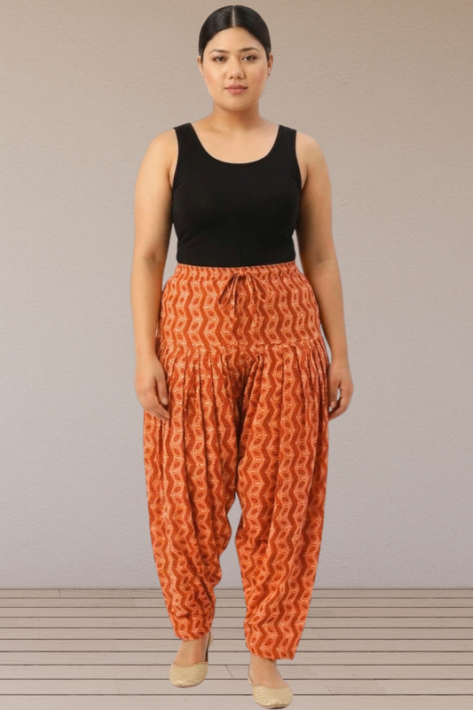 Rust Ember Pleated Salwar