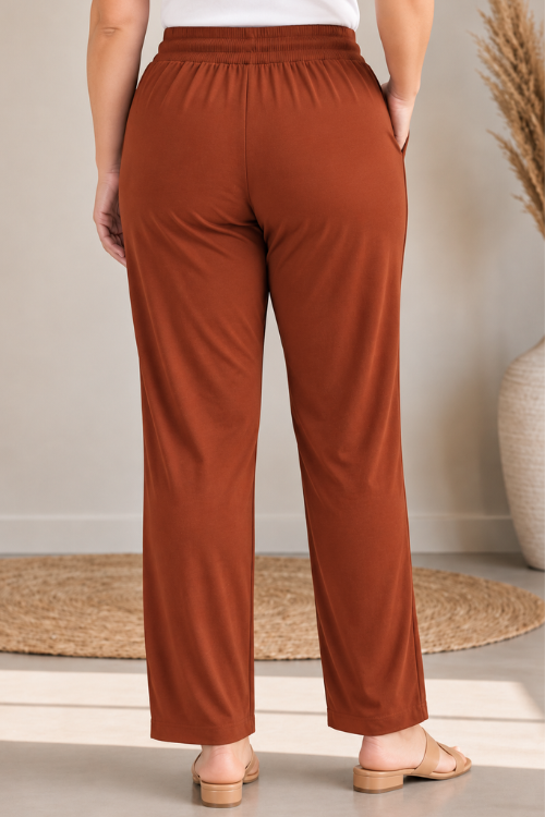 Rust Everyday Cotton Kurti Pants