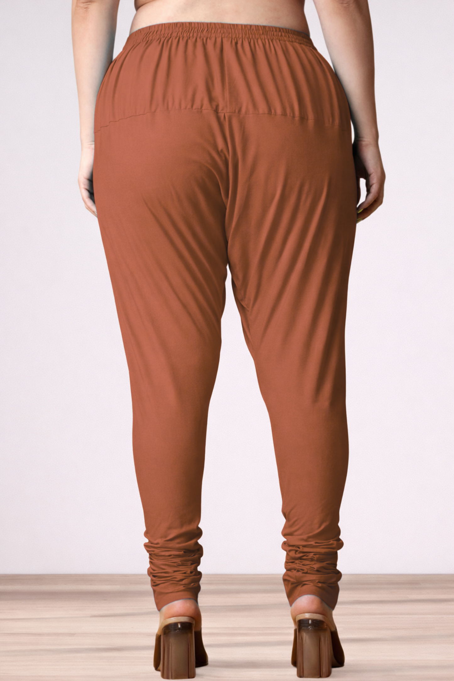 Rust Rayon Churidar Pants