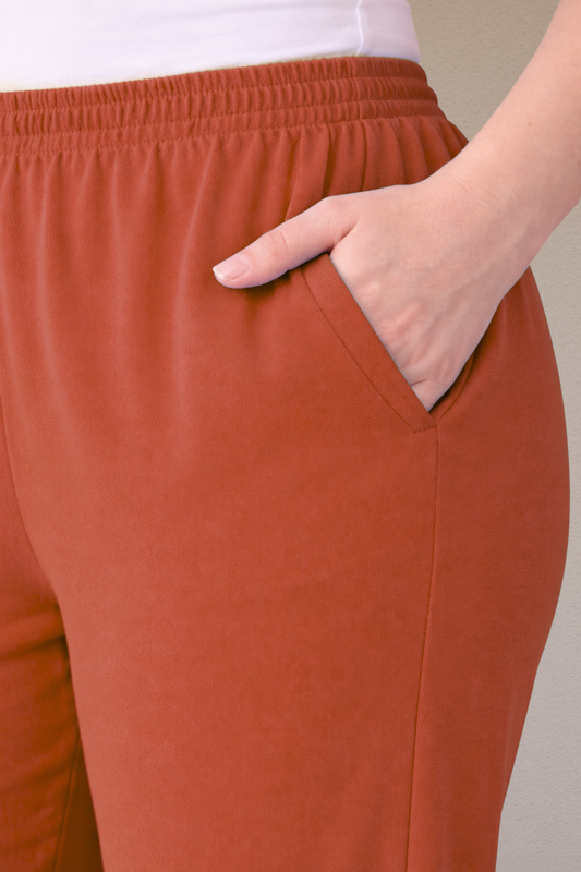 Rust Scallop Cut Palazzo