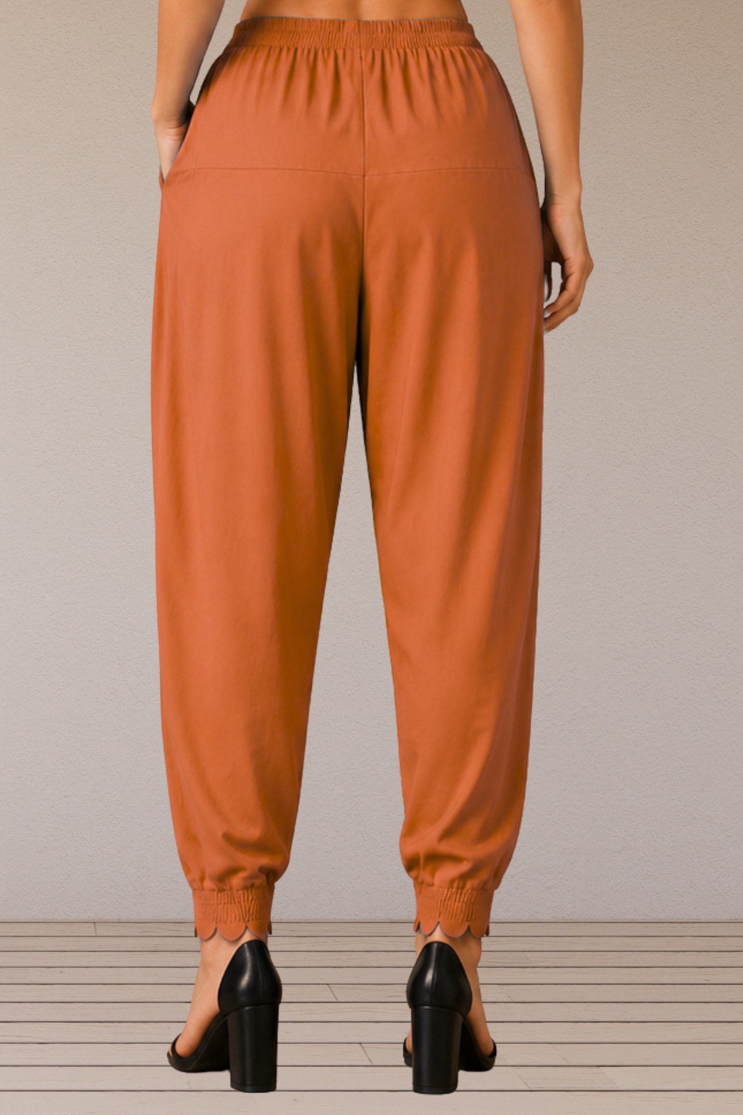 Rust Scallop Cut Salwar