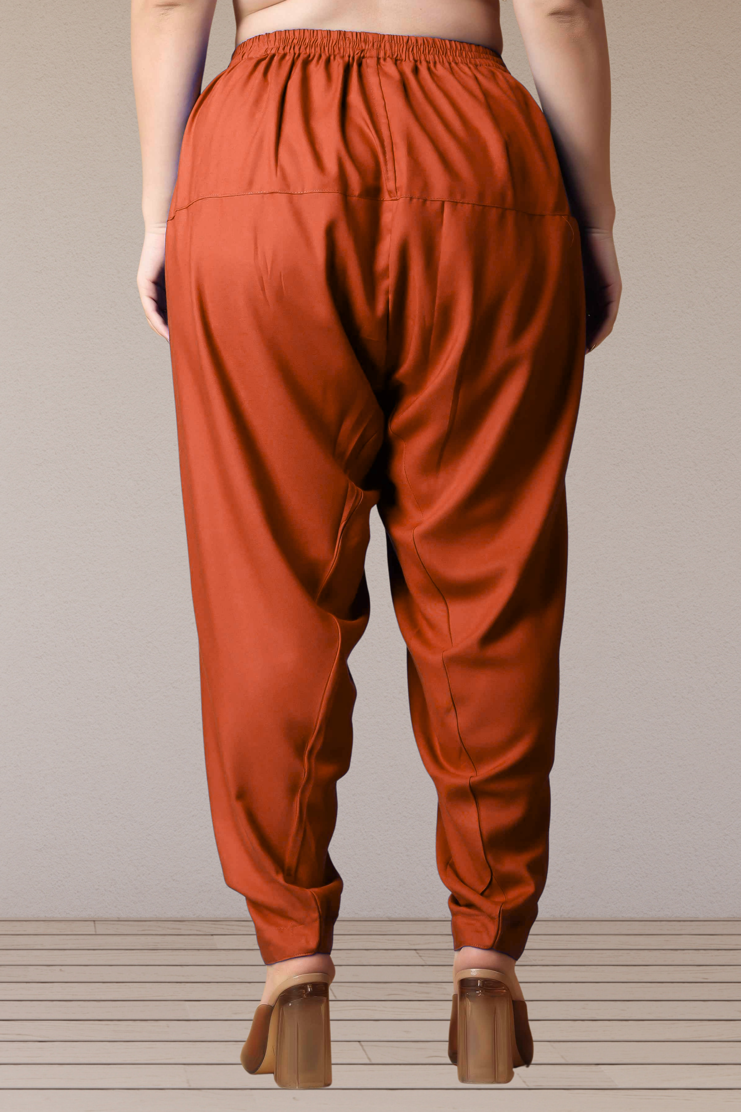Rust Straight Rayon Salwar Pants