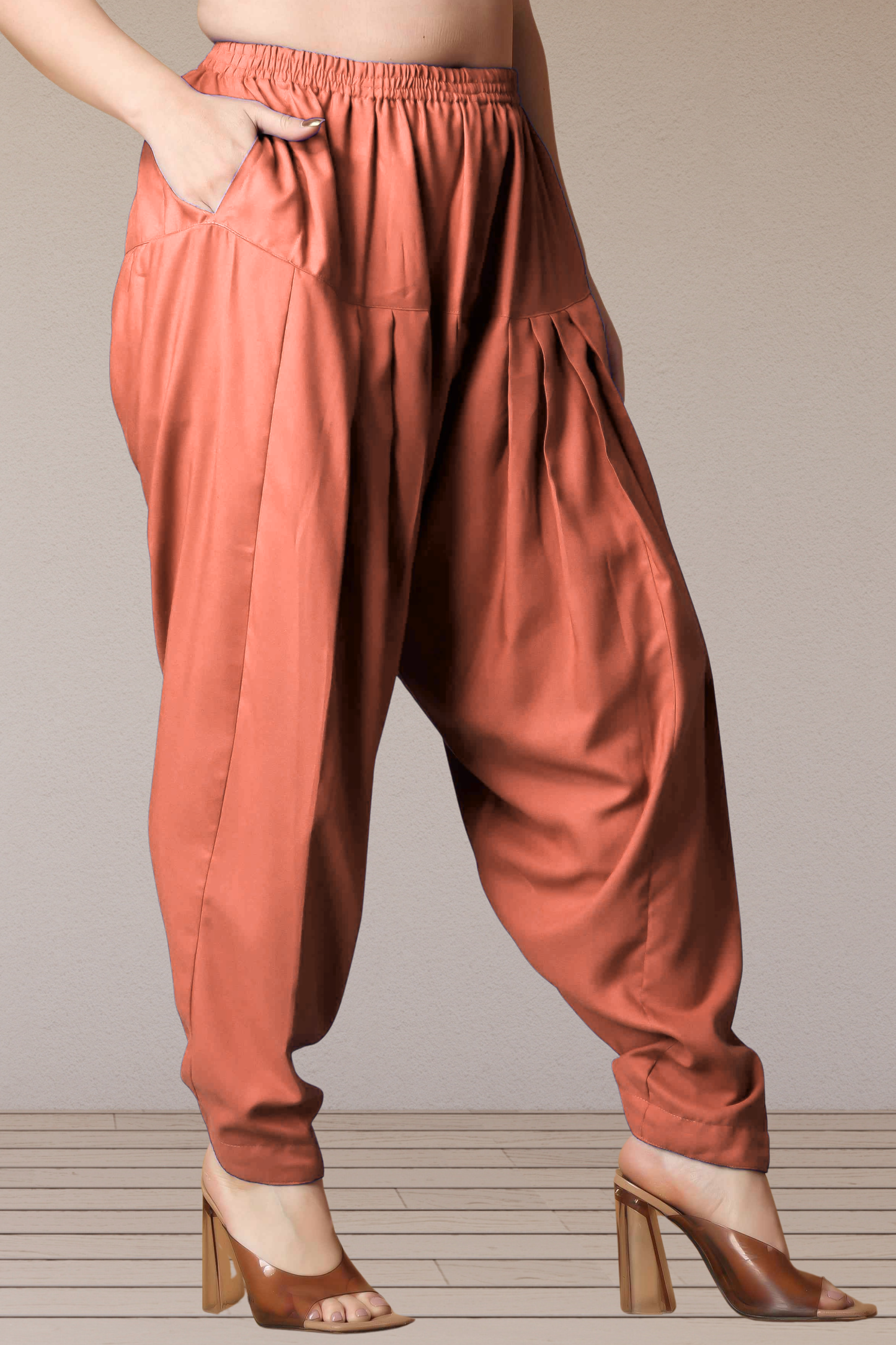 Brick Straight Rayon Salwar Pants