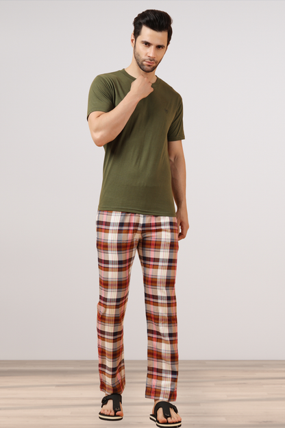 Rustic Brown Poplin Cotton Pajama