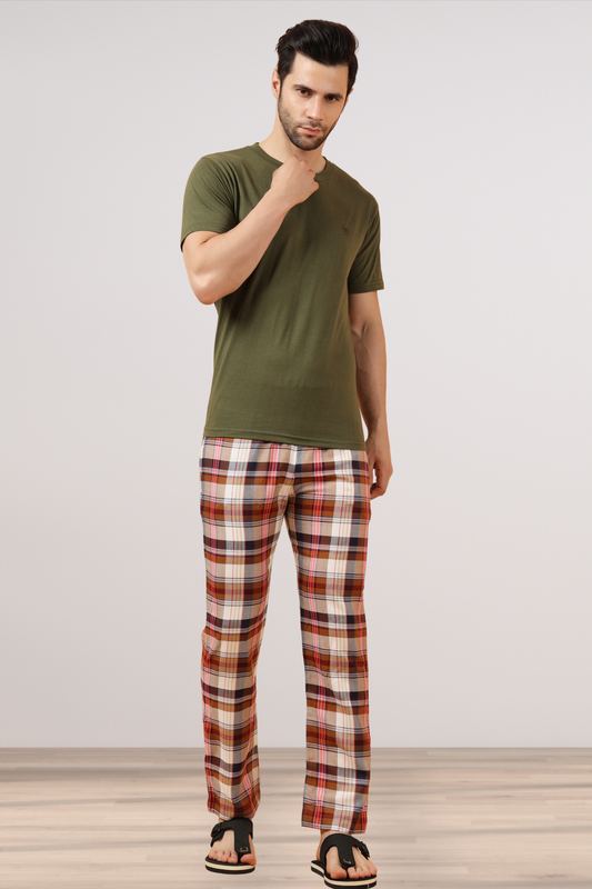 Rustic Brown Poplin Cotton Pajama
