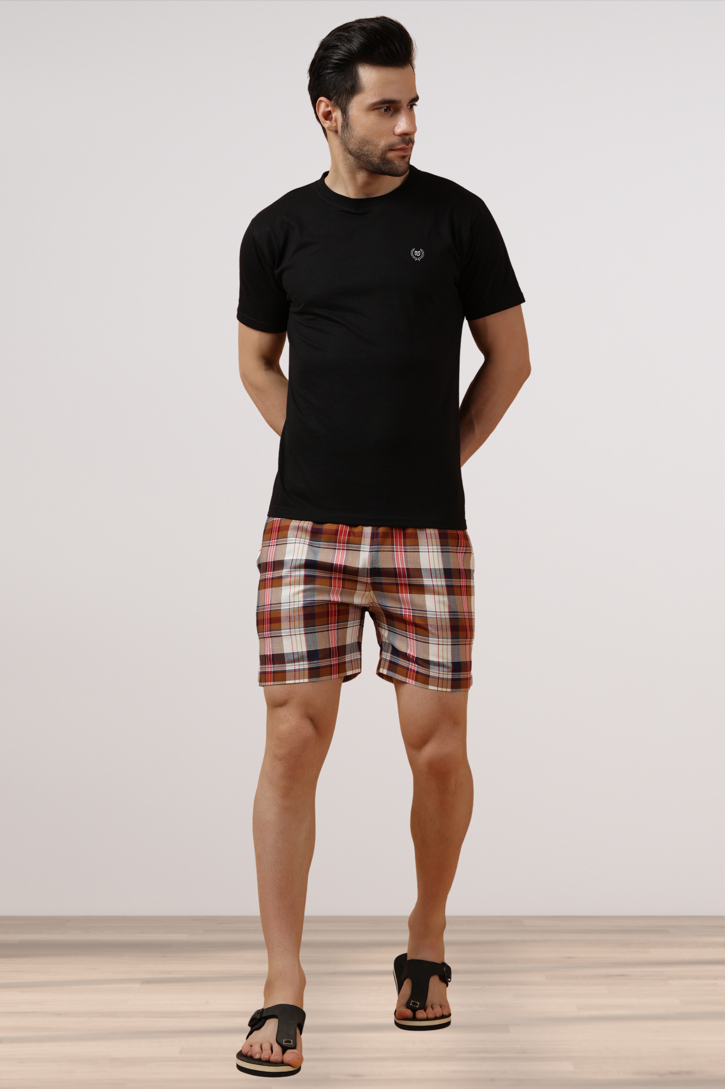 Rustic Brown Poplin Cotton Shorts