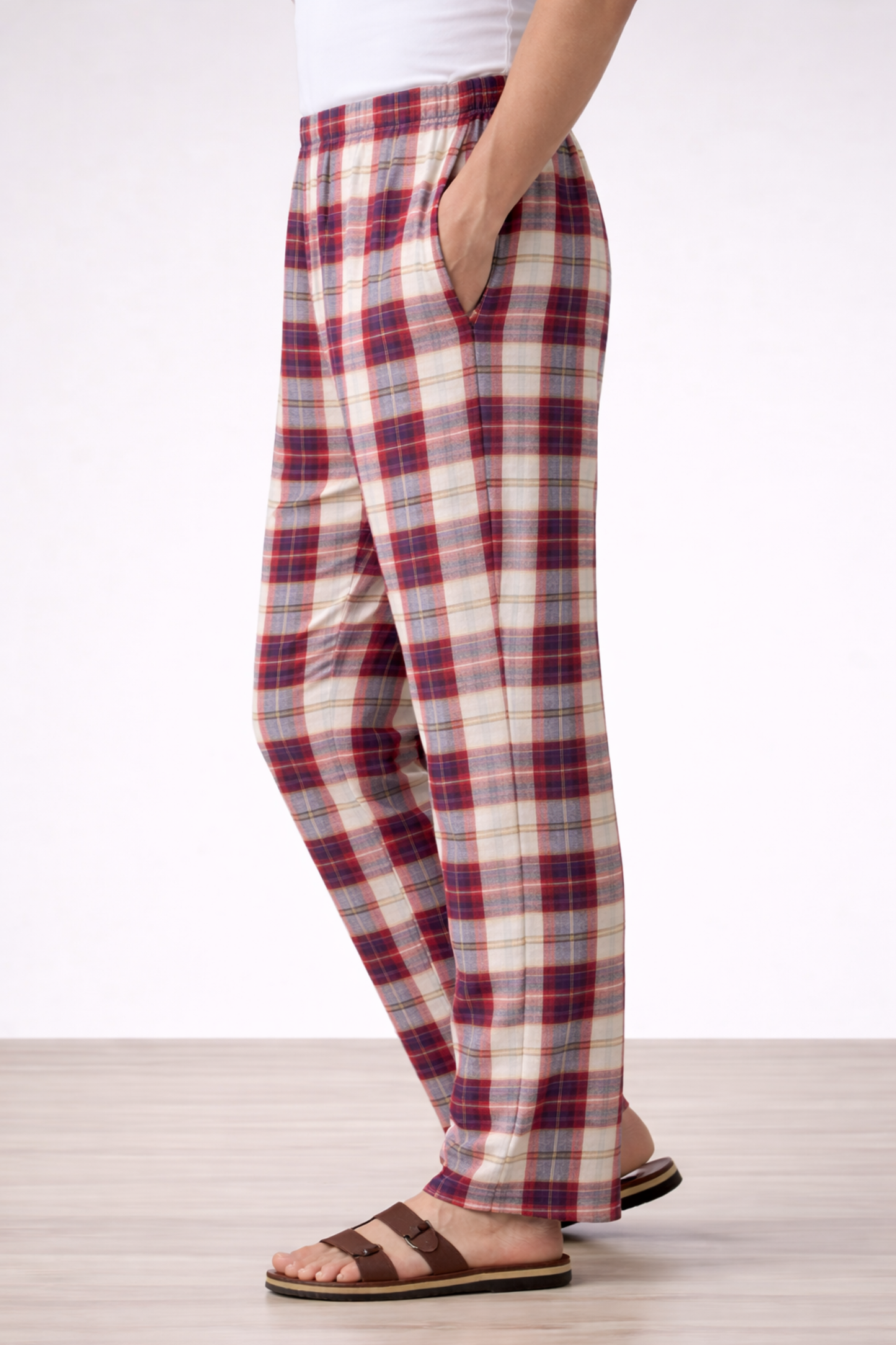 Rusty Red Checked Cotton Pajama
