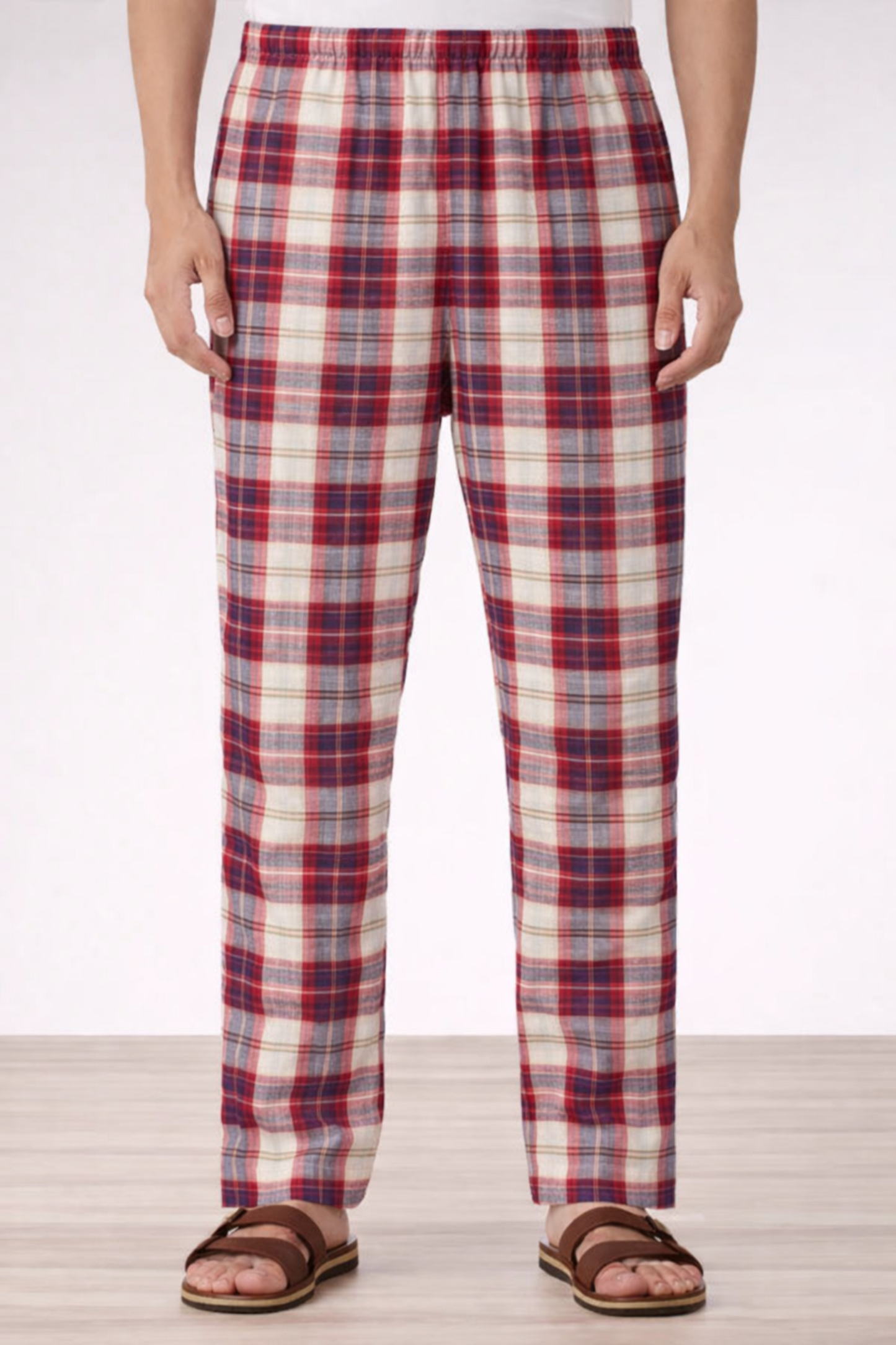 Rusty Red Checked Cotton Pajama