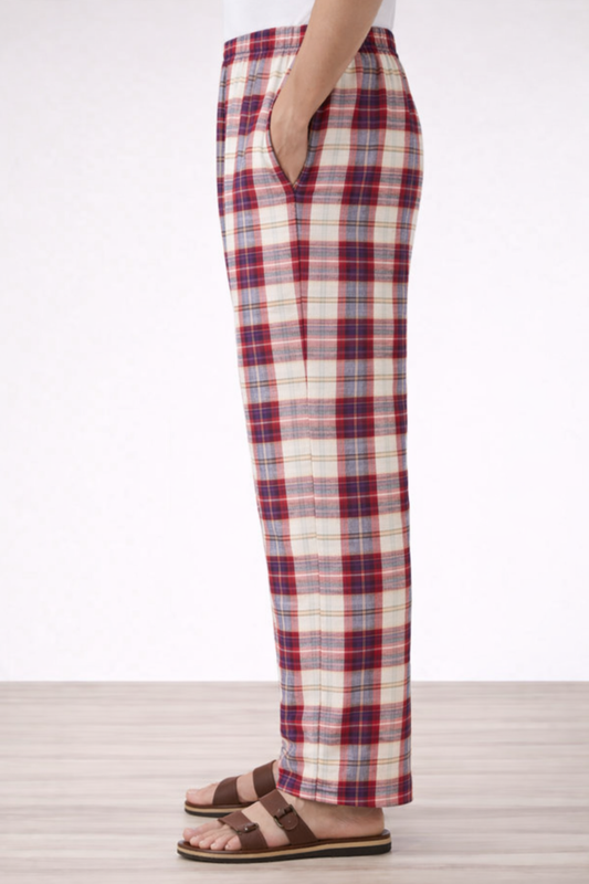 Rusty Red Checked Cotton Pajama