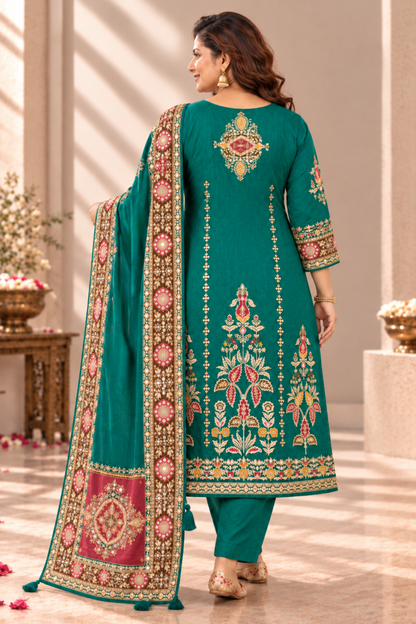 Saba Karachi Muslin Suit With Aari Work
