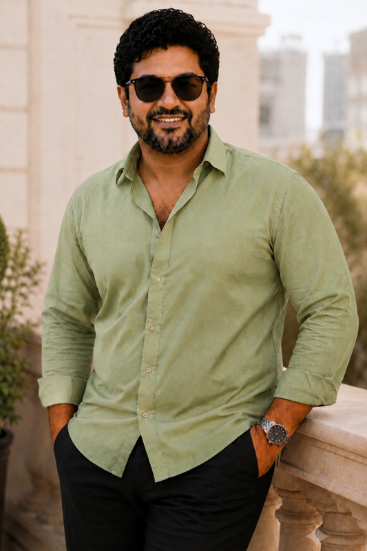 Sage Green Poplin Cotton Shirt