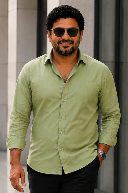 Sage Green Poplin Cotton Shirt