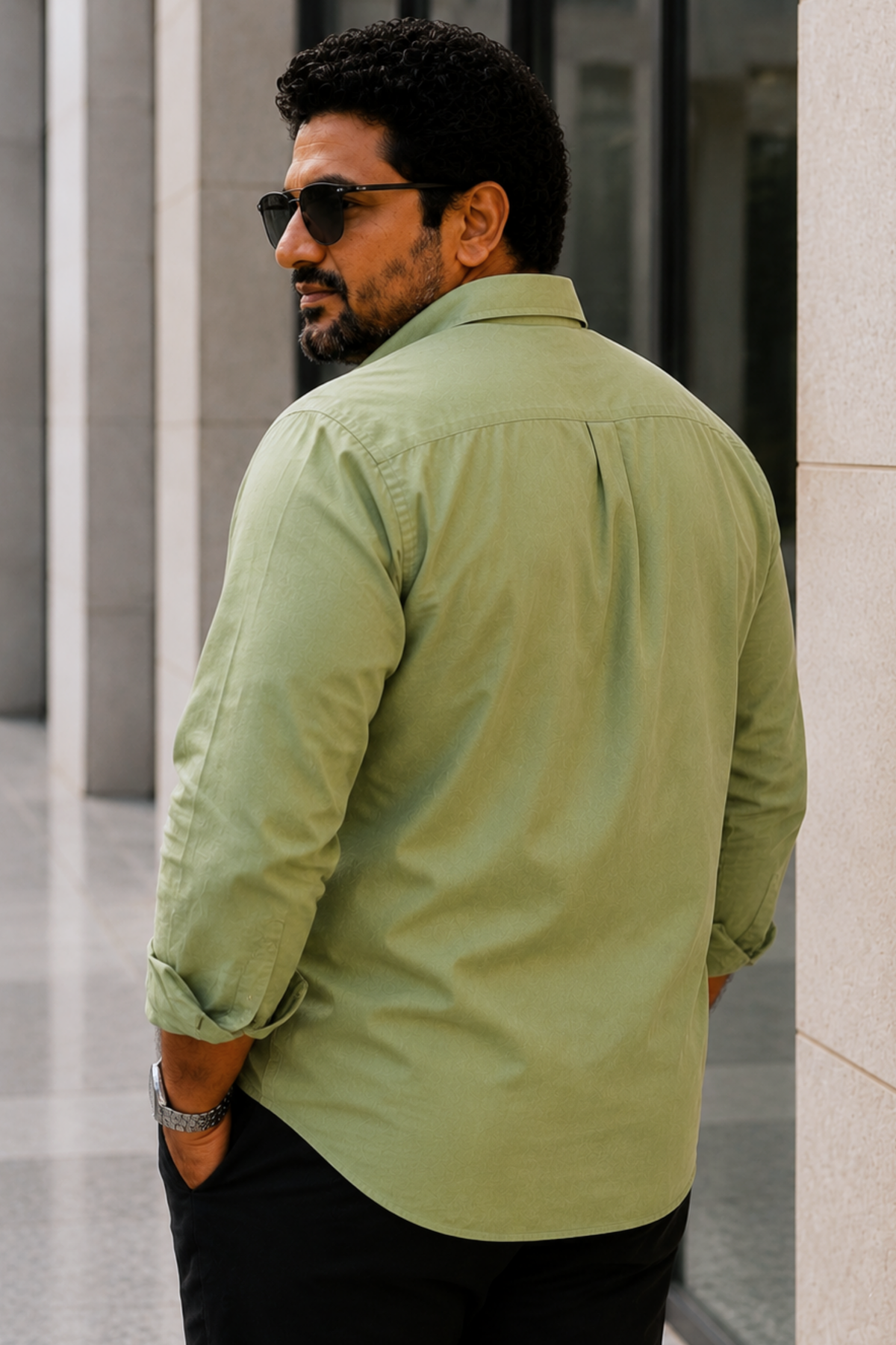 Sage Green Poplin Cotton Shirt