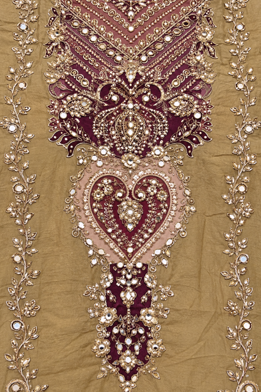 Zehra Karachi Muslin Suit With Aari Work