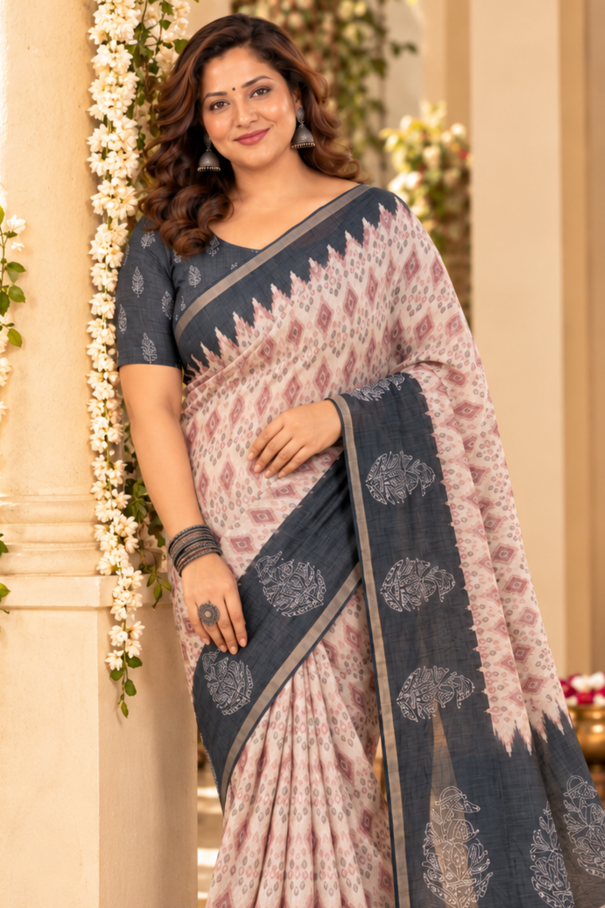 Samaira Printed Saree With 1.5 Mtr Blouse Piece