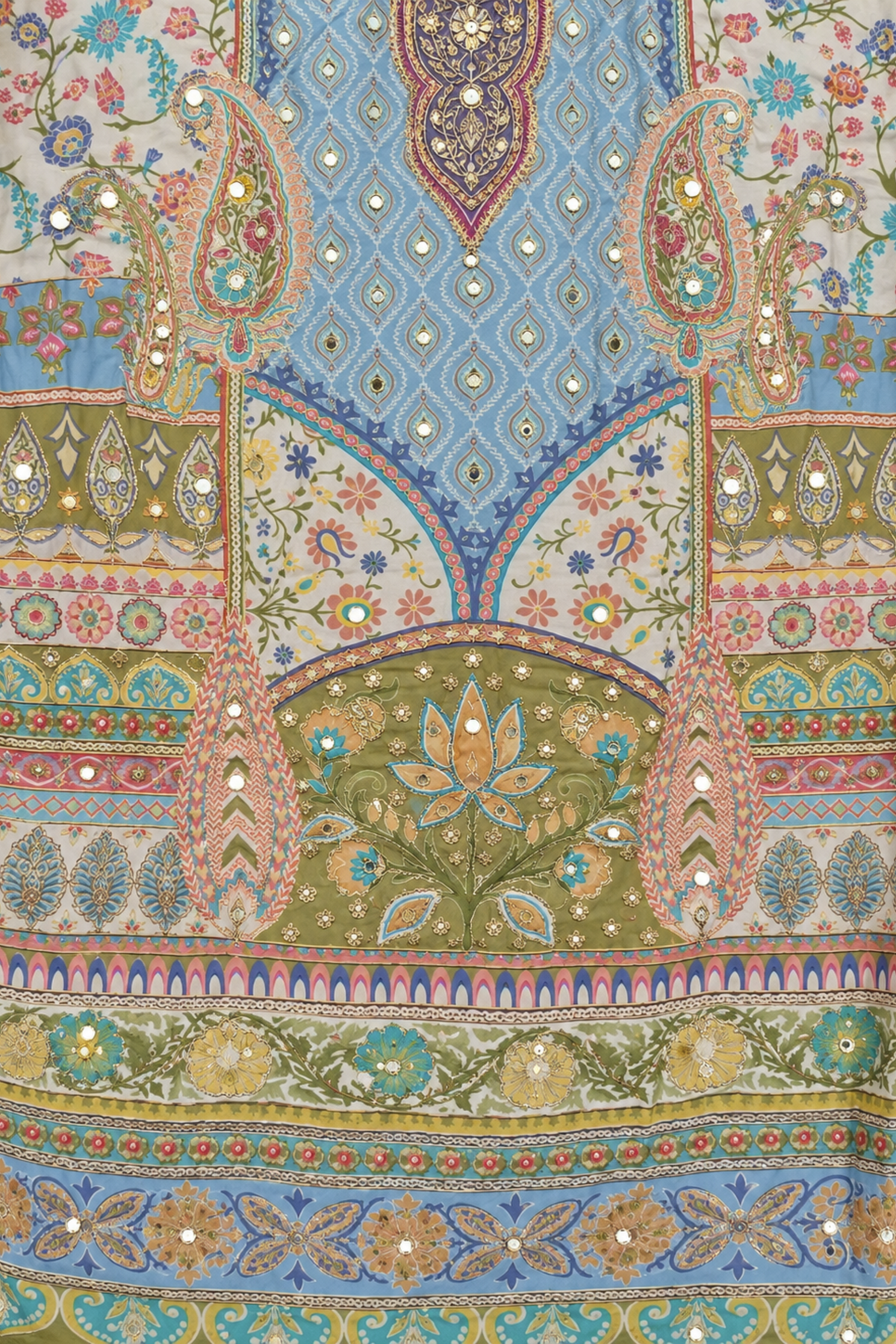 Sana Karachi Muslin Suit With Aari Work