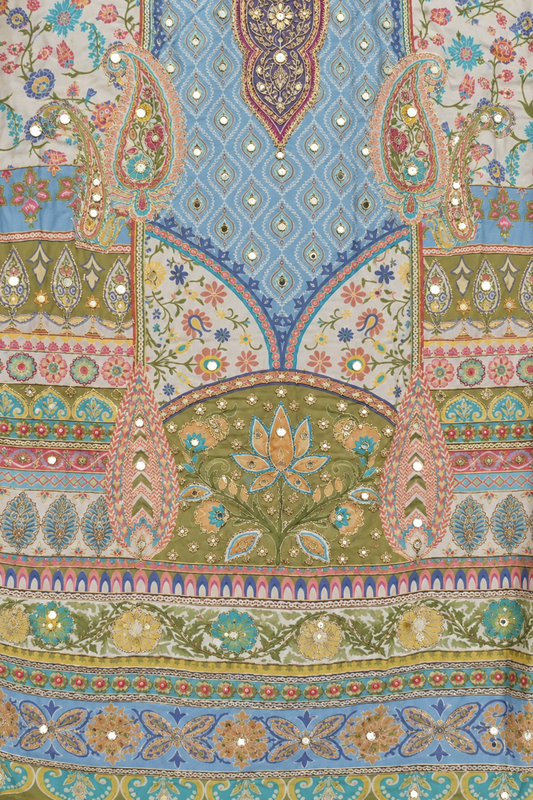 Sana Karachi Muslin Suit With Aari Work