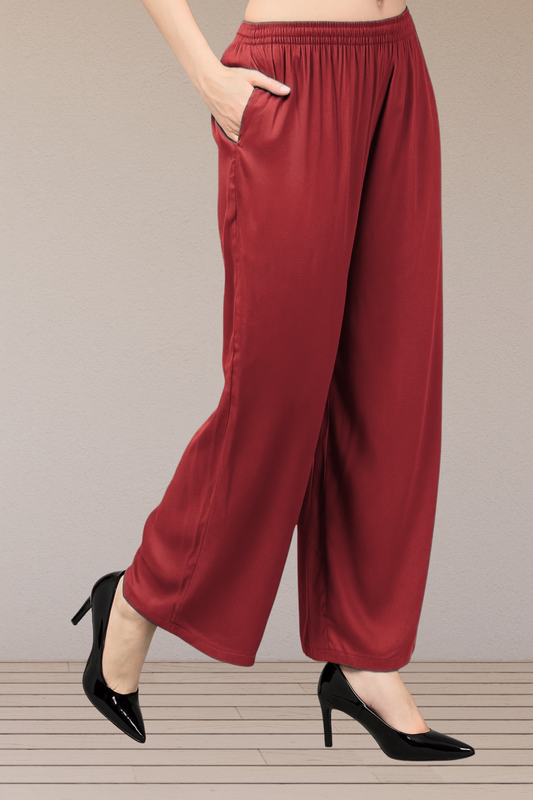 Scarlet Red Flared Palazzo Pant